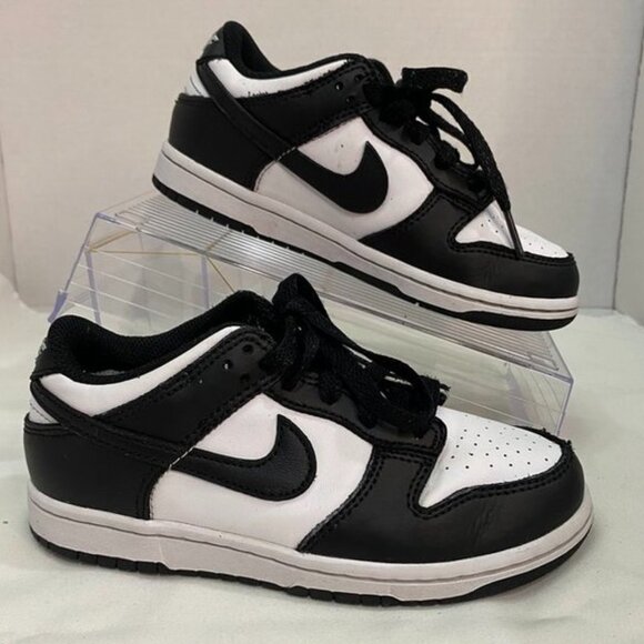 Nike Dunk Low Panda Black White Sneakers Kids Size 13C - Picture 1 of 12